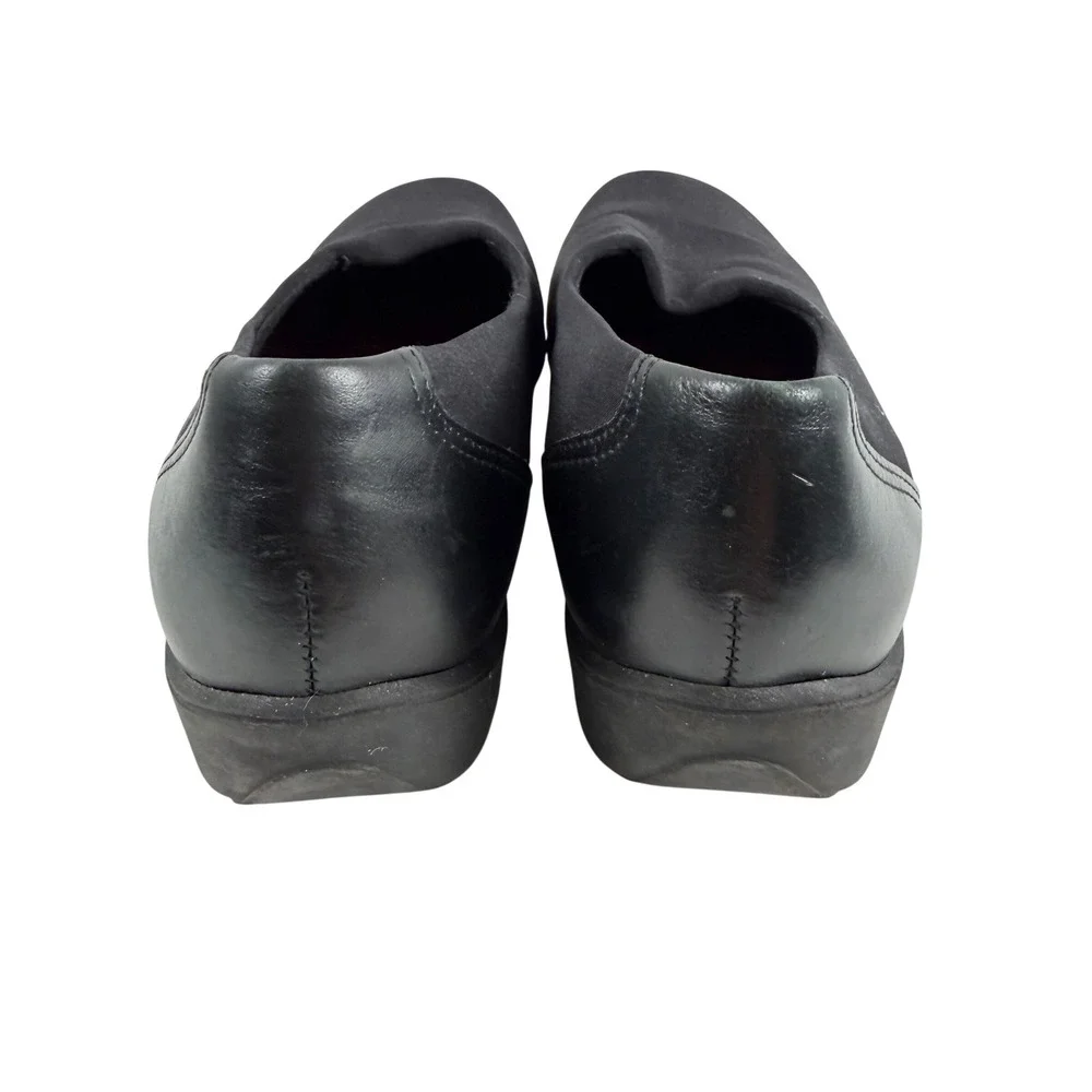 Munro Traveler Black Stretch Fabric Slip On Comfort Shoes Flat Womens 7 W